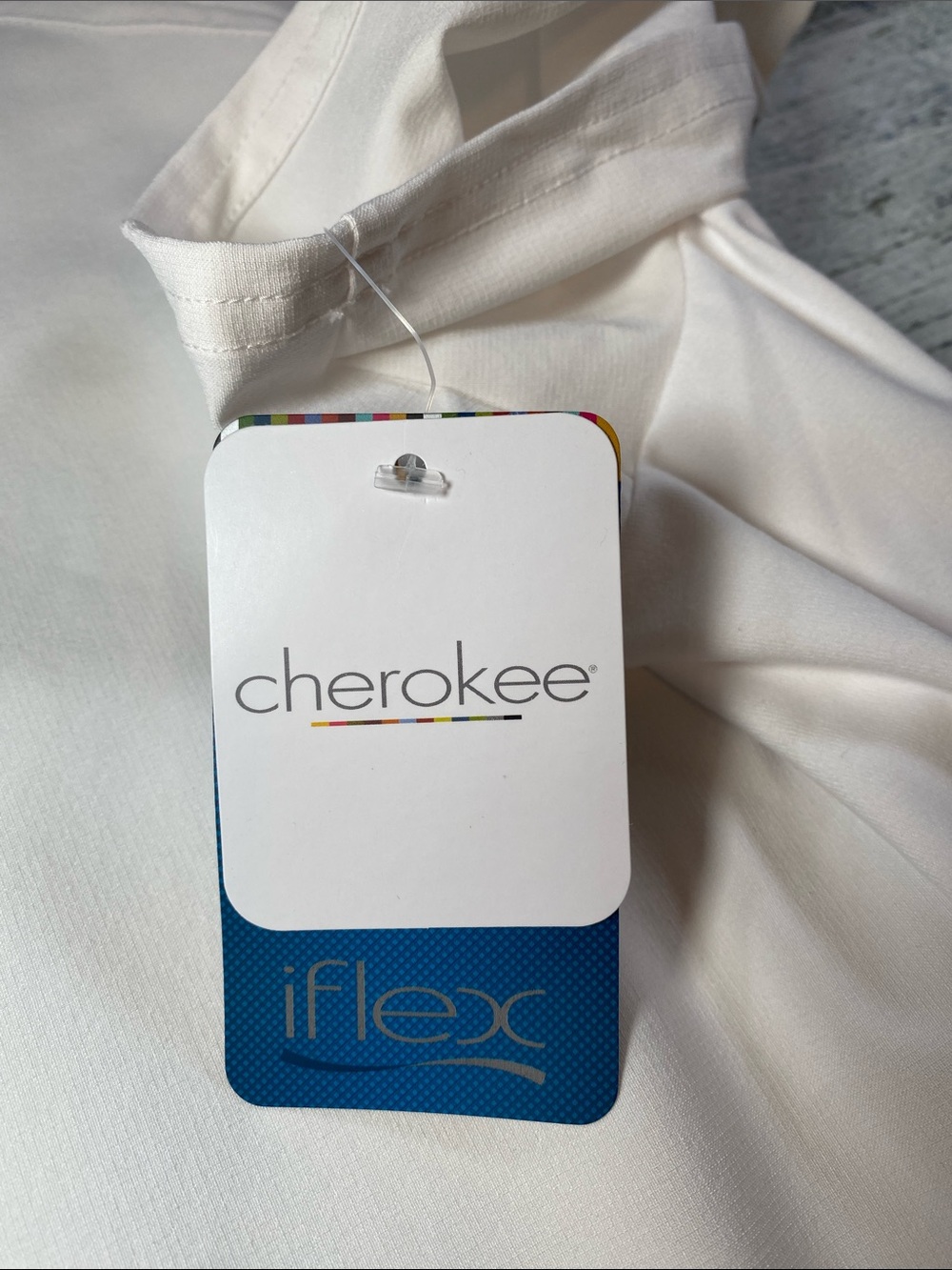 Cherokee iFlex V-Neck White Scrub Top 2XL Stretch Medical Uniform - Picture 6 of 12